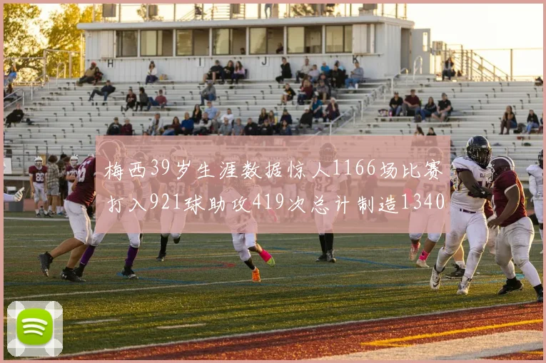 梅西39岁生涯数据惊人1166场比赛打入921球助攻419次总计制造1340粒进球